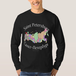 T-shirt Carte de la Russie de ville de St Petersburg