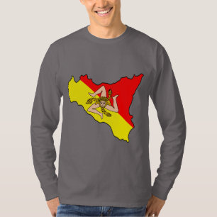 T-shirt Carte de la Sicile avec sweat-shirt symbole Trinac