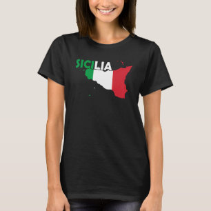 T-shirt Carte de la Sicile italienne Sicilia Sicilienne