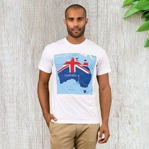 T-shirt Carte de la silhouette du drapeau australien