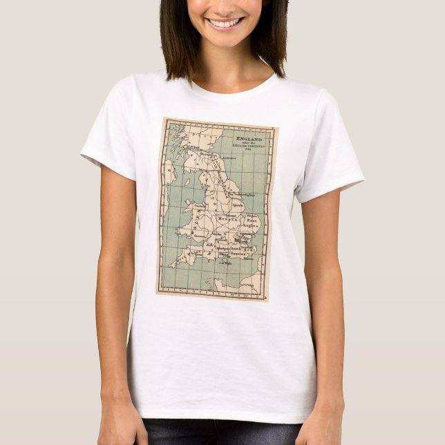T-shirt Carte de la vieille Angleterre (Devant)