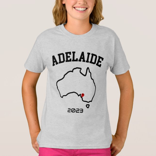 T-shirt Carte de la ville d'Adélaïde Année Customisée (Devant)
