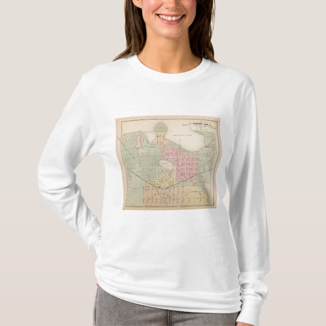 T-shirt Carte de la ville d'Albert Lea, Minnesota (Devant)