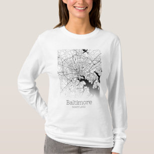 T-shirt Carte de la ville de Baltimore