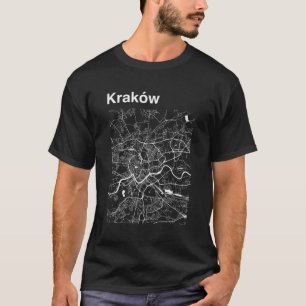 T-shirt Carte de la ville de Cracovie Pologne