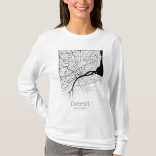 T-shirt Carte de la ville de Detroit