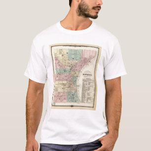 T-shirt Carte de la ville de Milwaukee, Milwaukee Co