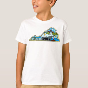 T-shirt Carte de la Virginie Chesapeake Charlottesville Ly