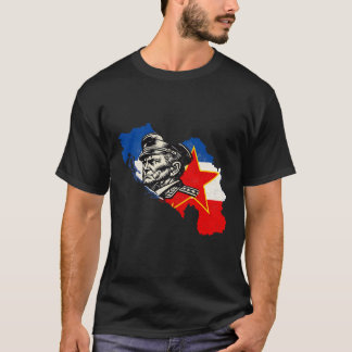 T-shirt Carte de la Yougoslavie SFRY Tito en xylographie v