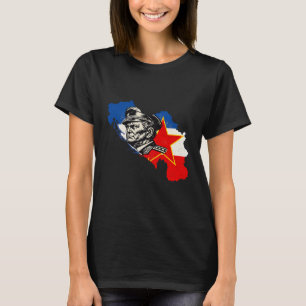 T-shirt Carte de la Yougoslavie SFRY Tito en xylographie v