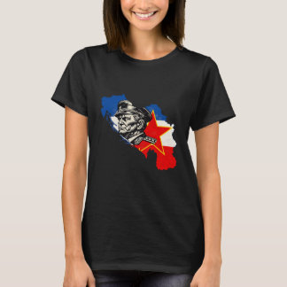 T-shirt Carte de la Yougoslavie SFRY Tito en xylographie v