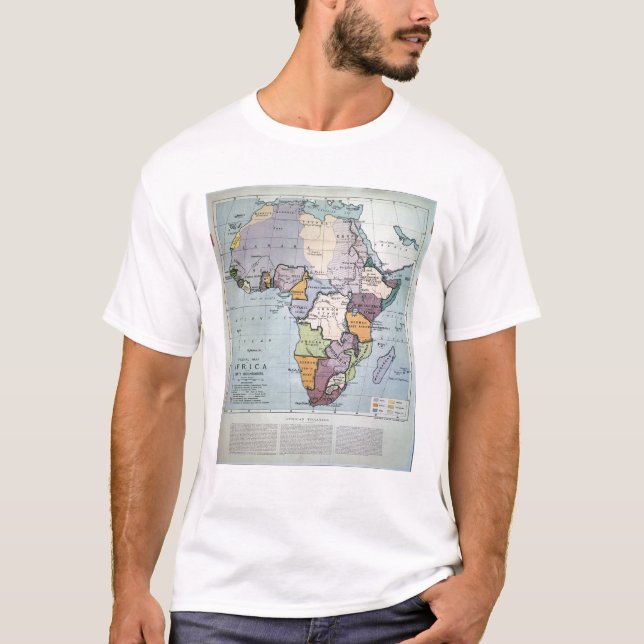 T-shirt Carte de l'Afrique montrant les frontières de (Devant)