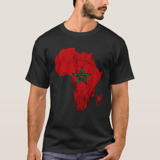 T-shirt Carte de l'Afrique Plan du Marocain Drapeau Maroc