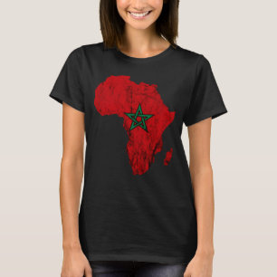 T-shirt Carte de l'Afrique Plan du Marocain Drapeau Maroc