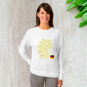 T-shirt Carte de l'Allemagne avec les États et les capital