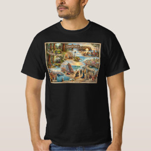 T-shirt Carte de l'ambiance de Santa Cruz – Impression d'a