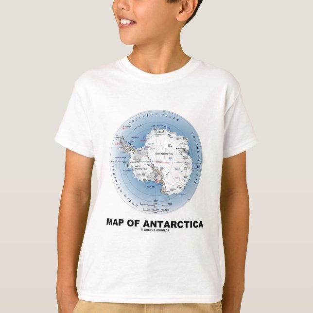T-shirt Carte de l'Antarctique (géographie) (Devant)