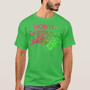 T-shirt Carte de l'art de mandala coloré de la Caroline du