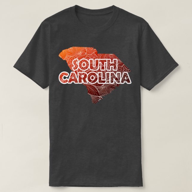 T-shirt Carte de l'art de mandala coloré de la Caroline du (Design devant)