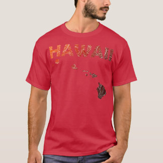 T-shirt Carte de l'art de mandala coloré Hawaii avec texte