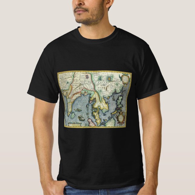 T-shirt Carte de l'Asie du Sud-Est antique par Mercator /  (Devant)