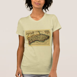 T-shirt Carte de l'Atlas Antiquaire du comté de Sussex Ang