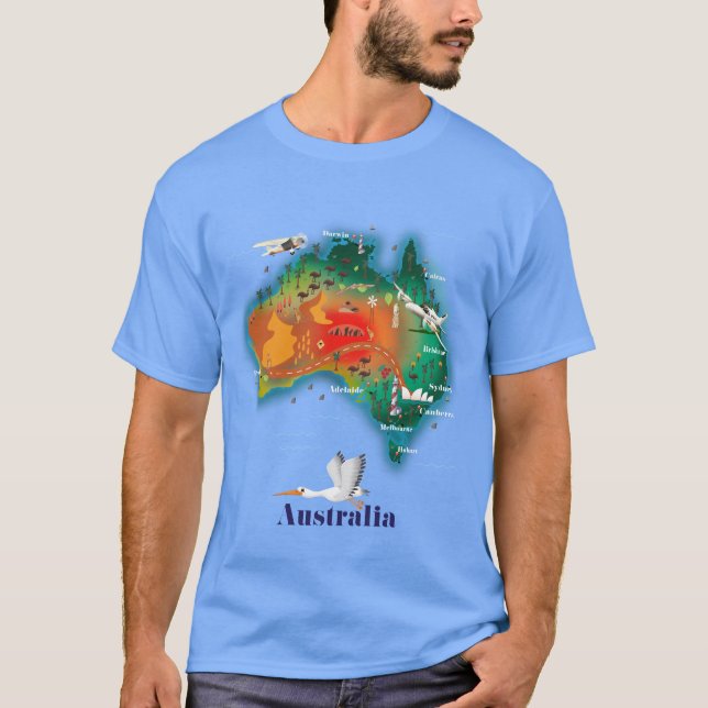 T-shirt Carte de l'Australie poster Voyage (Devant)