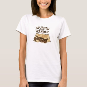 T-shirt Carte de l'aventure brune éperonnée Graphisme d'er