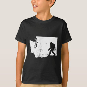 T-shirt Carte de l'État de Bigfoot Washington Sasquatch Ho