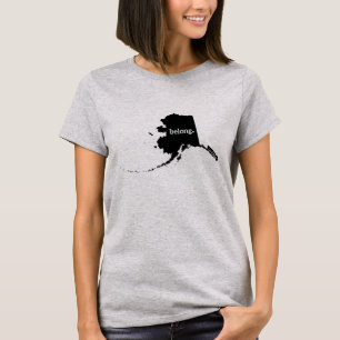 T-shirt Carte de l'état de l'Alaska Belong