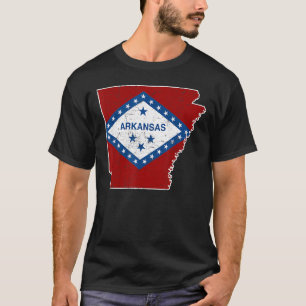 T-shirt Carte de l'état de l'Amérique triste Arkansa