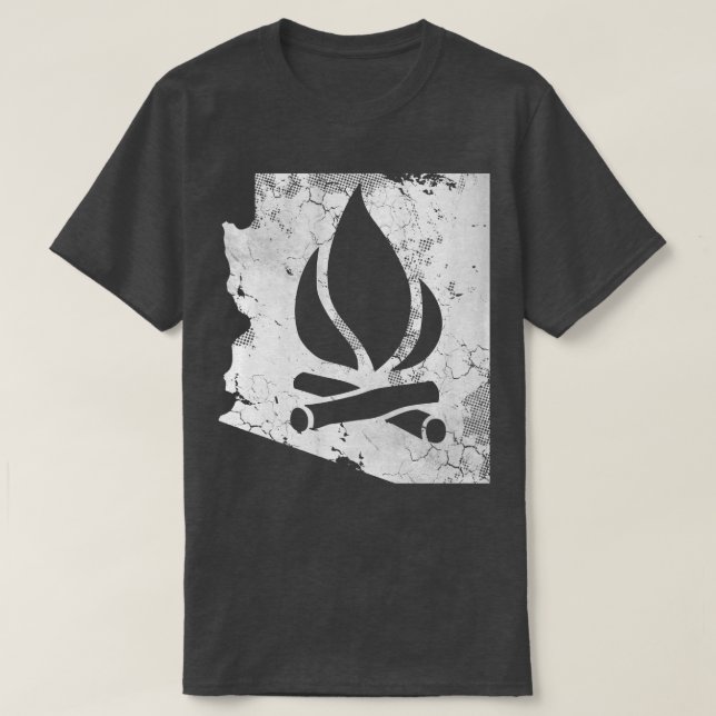 T-shirt Carte de l'état de l'Arizona Camping Pompiers Camp (Design devant)