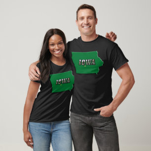 T-shirt Carte de l'État de l'Iowa et texte d'image