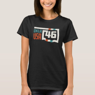 T-shirt Carte de l'état de l'Oklahoma Okla USA 46th State