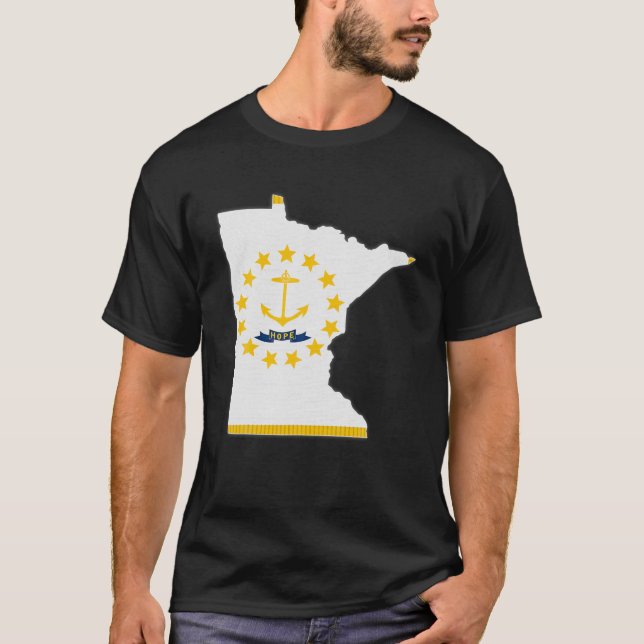 T-shirt CARTE DE L'ÉTAT DE MINNESOTA RHODE ISLAND RI Drape (Devant)