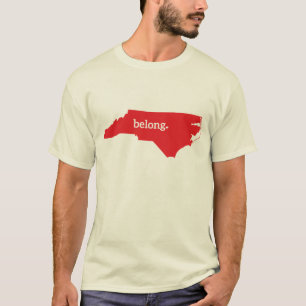 T-shirt Carte de l'état du Belong de Caroline du Nord