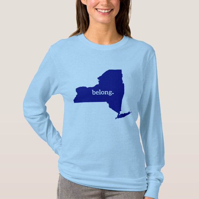 T-shirt Carte de l'État du Belong de New York (Devant)