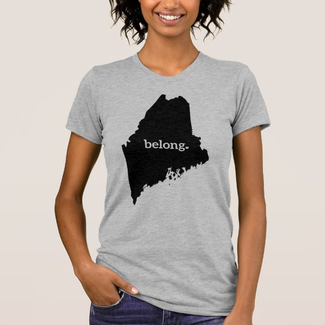 T-shirt Carte de l'état du Maine Belong (Devant)
