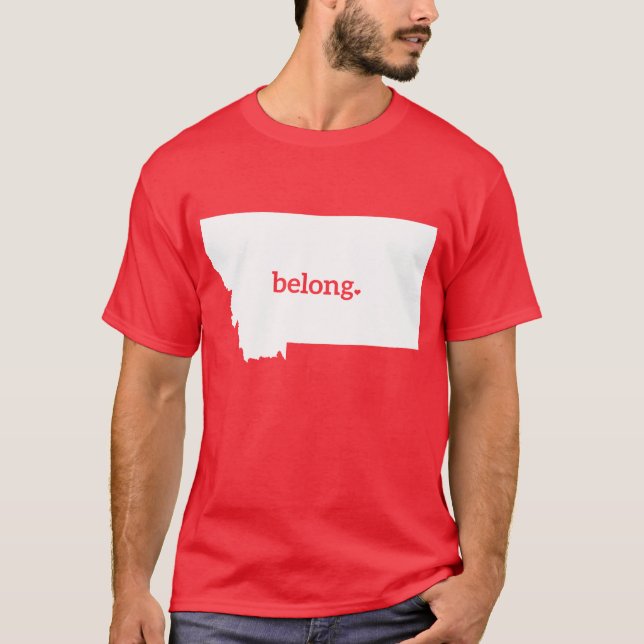 T-shirt Carte de l'État du Montana Belong (Devant)