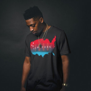 T-shirt Carte de l'état et de l'année de naissance USA