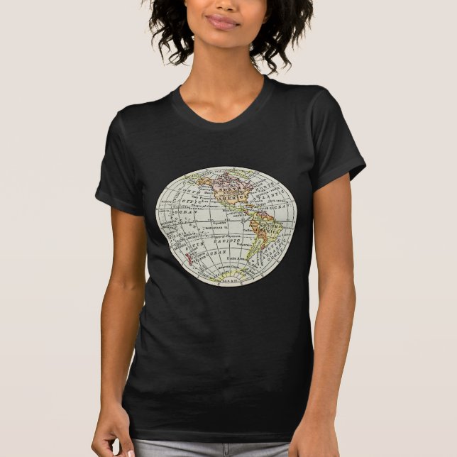 T-shirt Carte de l'hémisphère occidental Globe Travel (Devant)