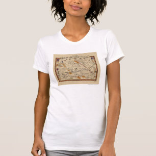 T-shirt Carte de l'histoire et Romance du Wyoming