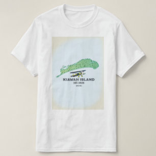 T-shirt Carte de l'île de Kiawah Caroline du Sud États-Uni