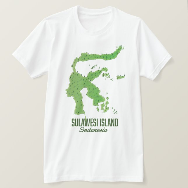 T-shirt Carte de l'île de Sulawesi Indonésie (Design devant)
