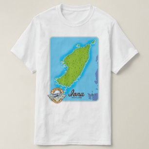 T-shirt Carte de l'île d'Iona