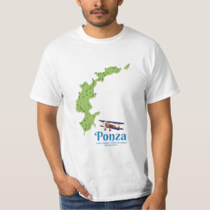 T-shirt Carte de l'île italienne de Ponza.