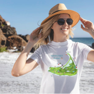 T-shirt Carte de l'île Nantucket