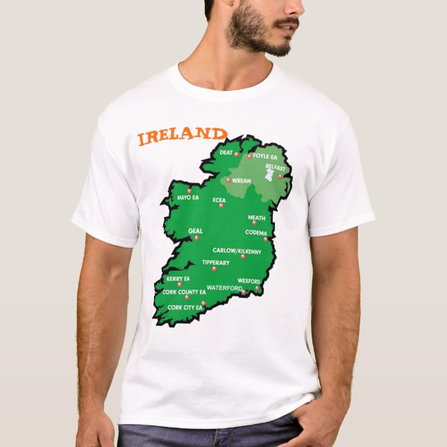 T-shirt Carte de l'Irlande (Devant)