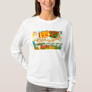 T-shirt Carte de l'itinéraire 66 de Los Angeles vers