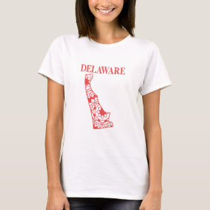 T-shirt Carte de mandala d'état du Delaware, Fabriqué dans